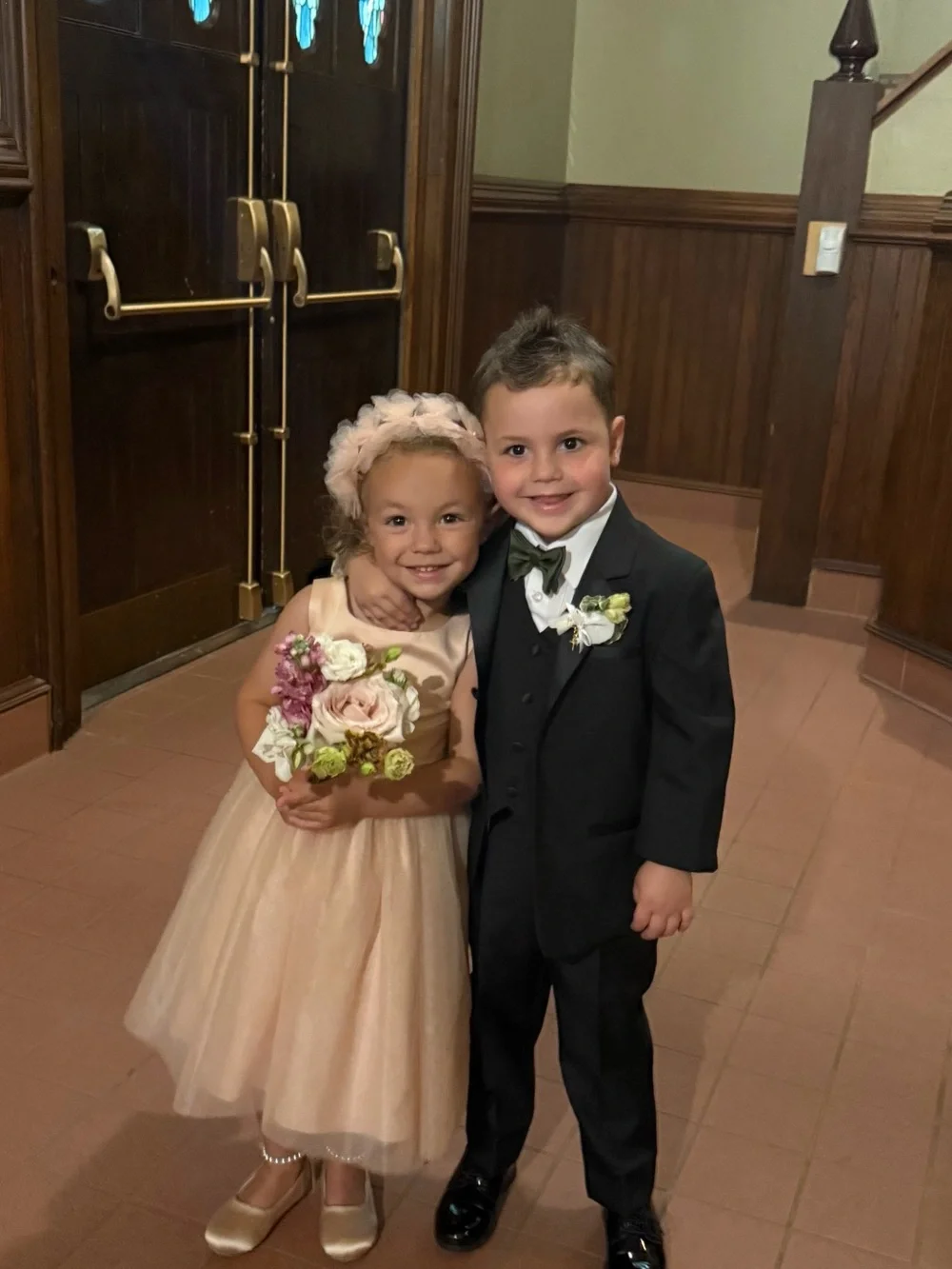 Girls' Peach Tulle Party Dress